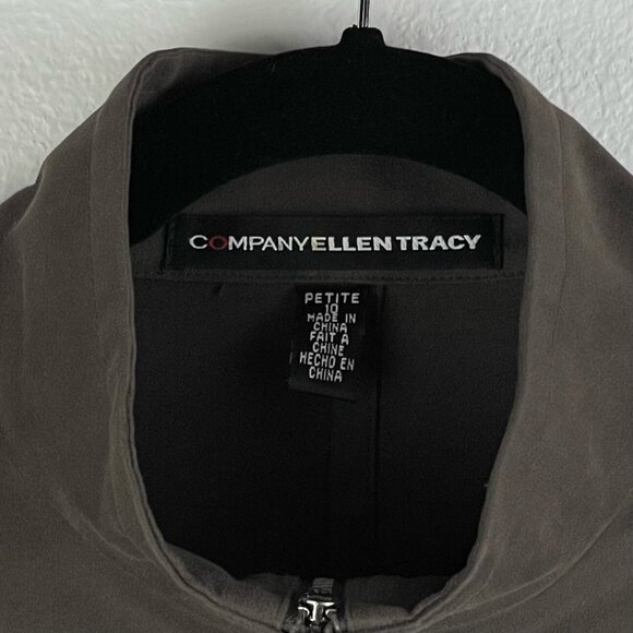 Company Ellen Tracy Jacket Women's Sz 10P Full Zip Tailored Sport Track Brown - Picture 8 of 9